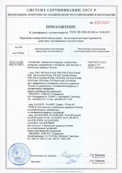 2017.06.19 Каменка - Приложение к сертификату Устройства поворотные, откидные, Siegenia-Aubi KG. ГОСТ 30777-2012